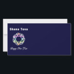 Cartão De Festividades Ano Novo Judaico Shana Tova<br><div class="desc">Ano Novo Judaico e feliz Estrela religiosa apresenta Estrela de Davi hebraica e saudações para um Feliz Ano Novo.</div>
