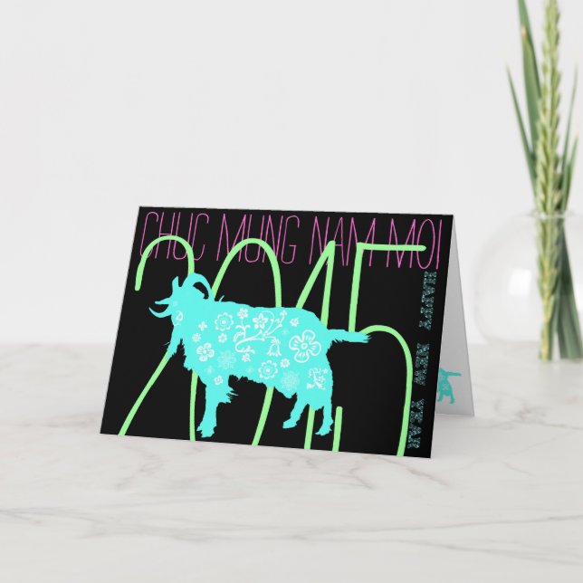 Cartão De Festividades Ano novo lunar vietnamiano do ano do costume da (Frente)