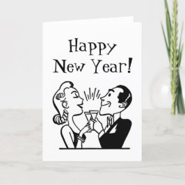 Cartão De Festividades Ano Novo Retro