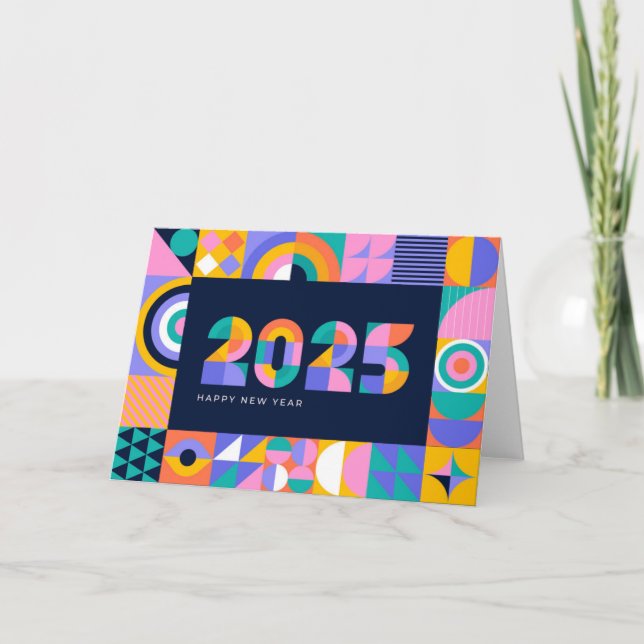 Cartão De Festividades Ano Novo Vibrante 2025 (Frente)