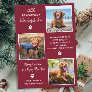 Cartão De Festividades Ano Pet Bonito em Revisão da Colagem de Fotos do 