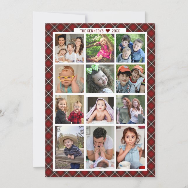 Cartão De Festividades Ano Único Da Família De Colagem De Fotos 13 (Frente)