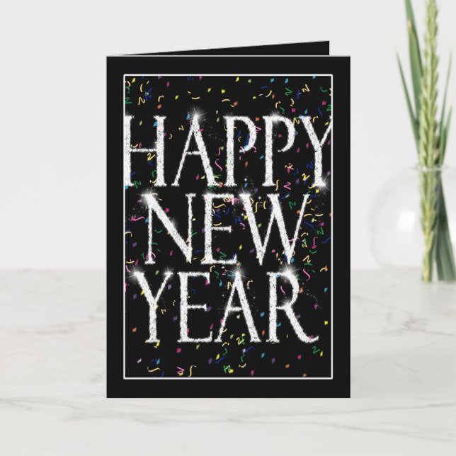 Cartão De Festividades Anos novos espumantes (Frente)