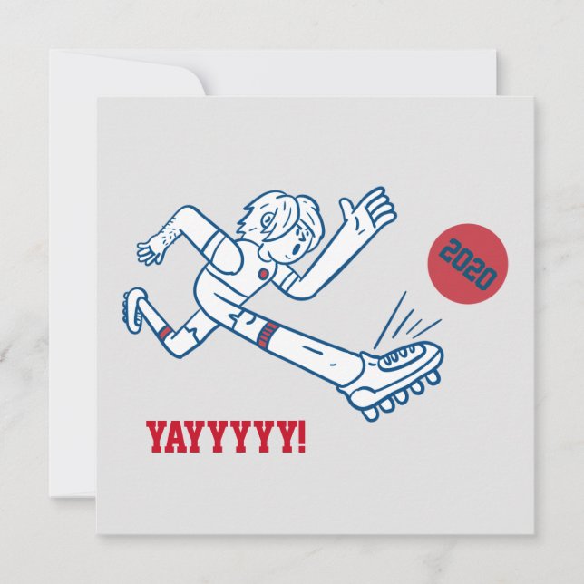 Cartão De Festividades Anos novos Jogador de Futebol de Cartoon Engraçado (Frente)