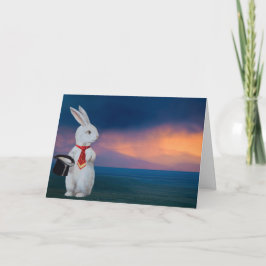 Cartão De Festividades Anthropomorphic White Rabbit in New Mexico