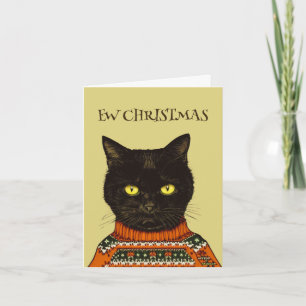 Cartão De Festividades Anti-Gato Preto de Natal Personalizado