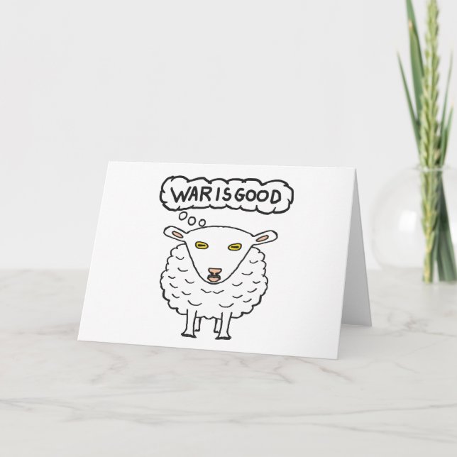 Cartão De Festividades Anti-Guerra - A Guerra é o Bom Ovelha (Frente)