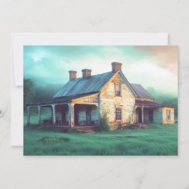 Cartão De Festividades Antiga Farmstead Colorida Arte do Eterno da Manhã 