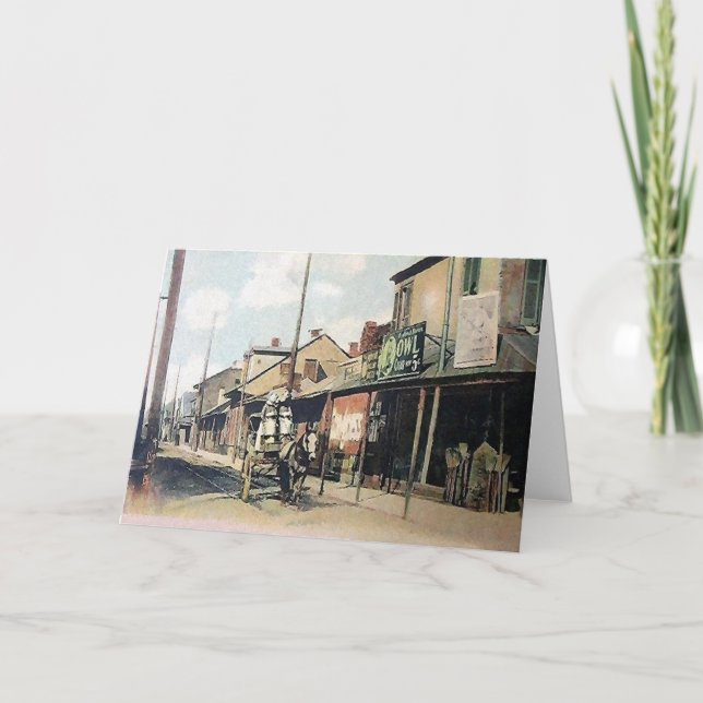 Cartão De Festividades Antiga Nova Orleans (Frente)