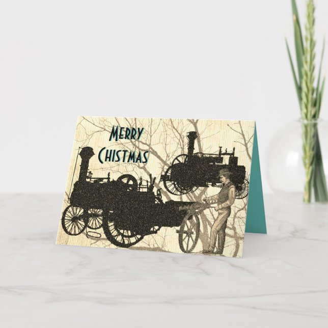 Cartão De Festividades Antiguidade da formação do trator de Fazenda do mo (Frente)