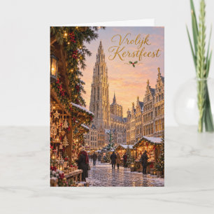 Cartão De Festividades Antwerpen Feira de Natal Feliz Natal