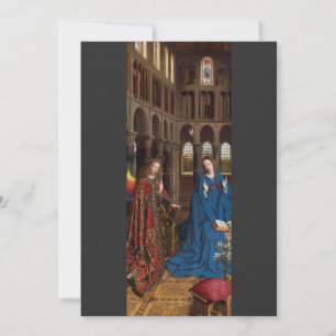 Cartão De Festividades Anunciação de Van Eyck Luz Premium da Catedral