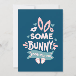 Cartão De Festividades Anunciamento de Gravidez Coelho da Páscoa