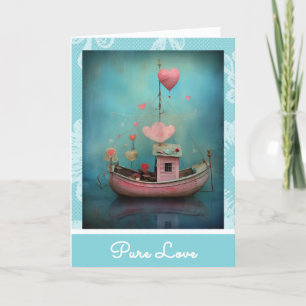 Cartão De Festividades *~* AP51 32 Love Boat Hearts Namorados romântico