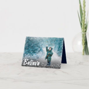 Cartão De Festividades Apenas acredite Neve Feliz Natal