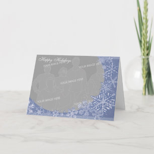 Cartão De Festividades Apenas Quadro de Foto Personalizado Snowflake Art 