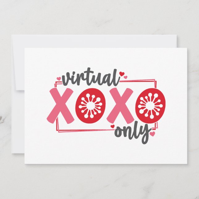 Cartão De Festividades Apenas XOXO Virtual | Namorados de quarentena engr (Frente)
