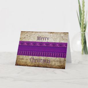 Cartão De Festividades Apófise Fractal Border ART - violeta rosa