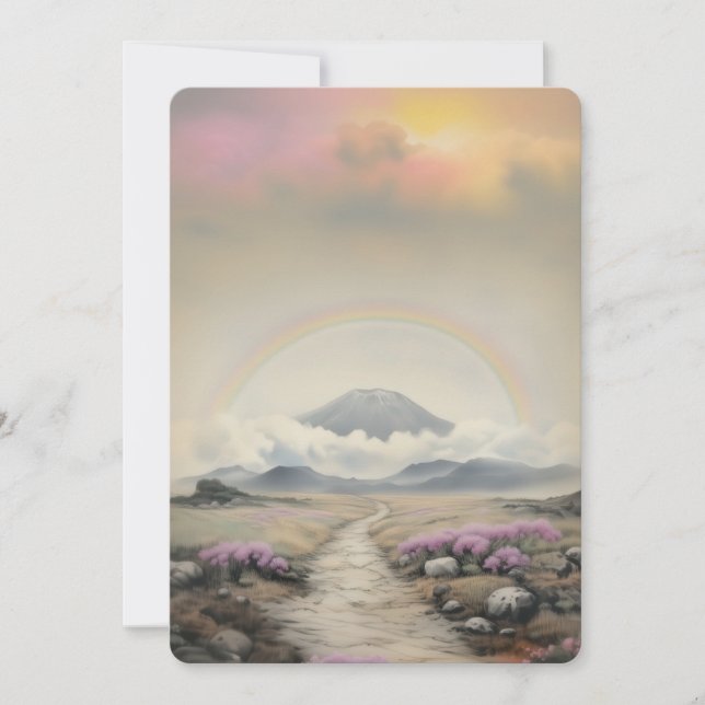 Cartão De Festividades Após a chuva (Arte de Paisagem Japonesa com Aquare (Frente)