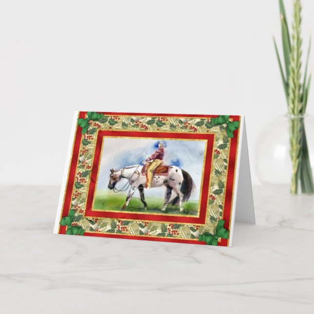 Cartão De Festividades Appaloosa Western Pleasure Blank Christmas Card (Frente)