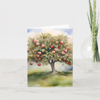 Cartão De Festividades Apple Tree Day A - 6 de janeiro - Aquarela e Canet