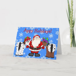 Cartão De Festividades Appy Holidays Santa and Appaloosa Horses Christmas