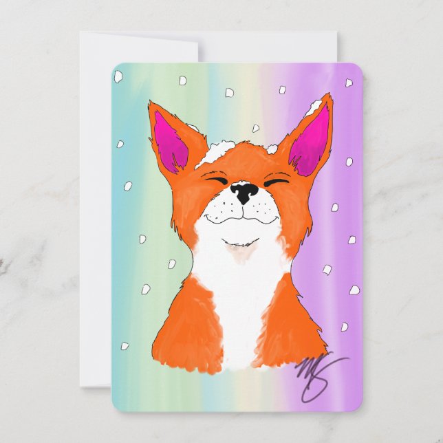 Cartão De Festividades Aproveitando a neve! (Frente)