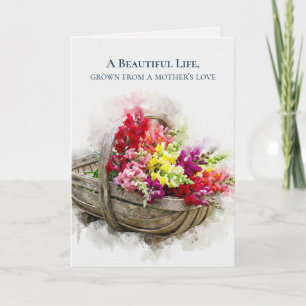 Cartão De Festividades Aquarela Blooms   Snapdragon Dia das Mães