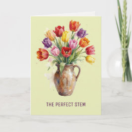 Cartão De Festividades Aquarela Blooms | Tulipas Dia das Mães Engraçado