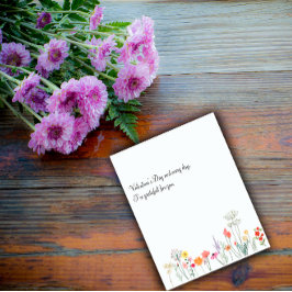 Cartão De Festividades Aquarela botânica de flores silvestres 