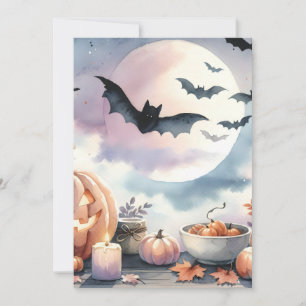 Cartão De Festividades Aquarela de Halloween
