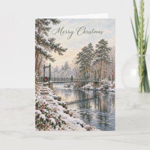 Cartão De Festividades Aquarela de Natal das Ilhas de Inverness Ness