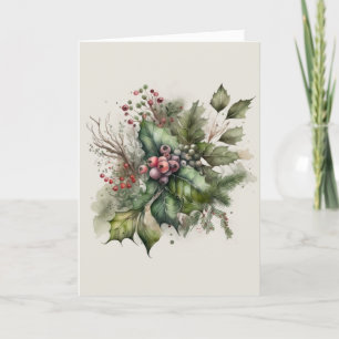 Cartão De Festividades Aquarela de visco