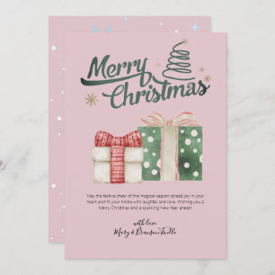 Cartão De Festividades Aquarela "Feliz Natal"