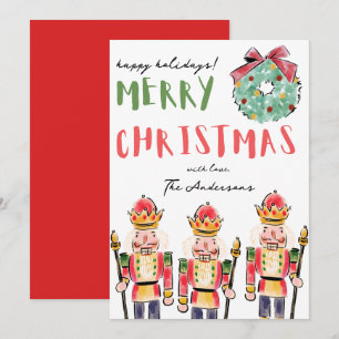 Cartão De Festividades Aquarela Festiva Maneira Desenhada Nutcracker Nata