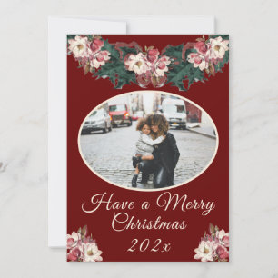 Cartão De Festividades Aquarela floral vintage vitoriana 