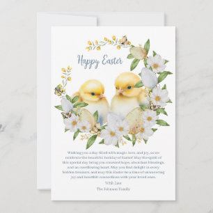 Cartão De Festividades Aquarela Frango de Páscoa Personalizado