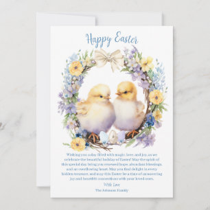 Cartão De Festividades Aquarela Frango de Páscoa Personalizado
