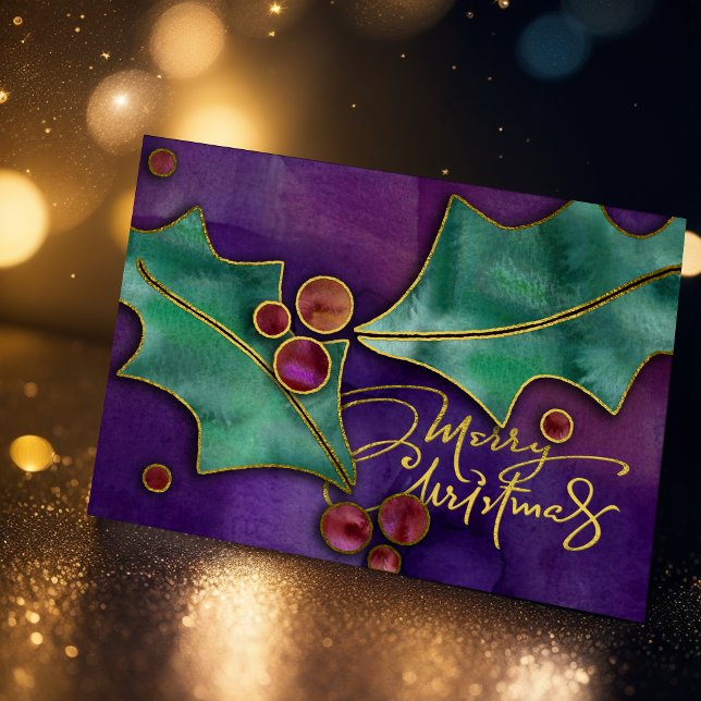 Cartão De Festividades Aquarela Frutas De Natal Festa De Natal (Criador carregado)