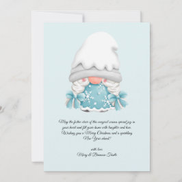 Cartão De Festividades Aquarela Gnome de Natal de Inverno Vintage