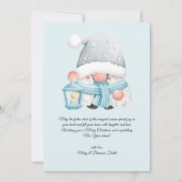 Cartão De Festividades Aquarela Gnome de Natal de Inverno Vintage