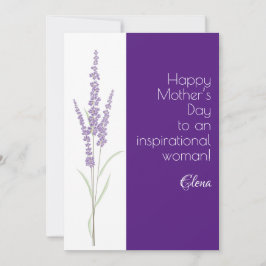 Cartão De Festividades Aquarela lavanda roxa dia das mães