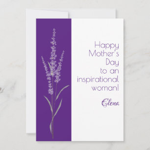 Cartão De Festividades Aquarela lilás roxo dia das mães desejo