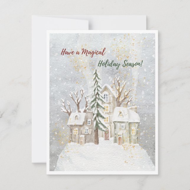 Cartão De Festividades Aquarela mágica fofa (Frente)