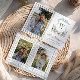 Cartão De Festividades Aquarela Monograma Foto Inicial Do Quebra-Nozes