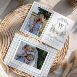 Cartão De Festividades Aquarela Monograma Foto Inicial Do Quebra-Nozes