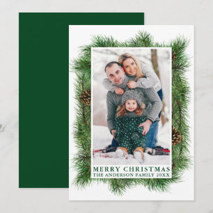 Cartão De Festividades Aquarela Pines Quadro Verde Feliz Natal