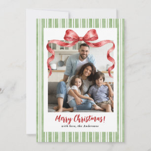 Cartão De Festividades Aquarela Préppy Arco de Natal Foto Vintage