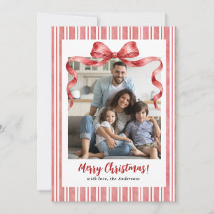 Cartão De Festividades Aquarela Préppy Arco de Natal Foto Vintage