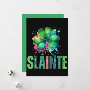 Cartão De Festividades Aquarela Trevo - Saúde - Dia de São Patrício